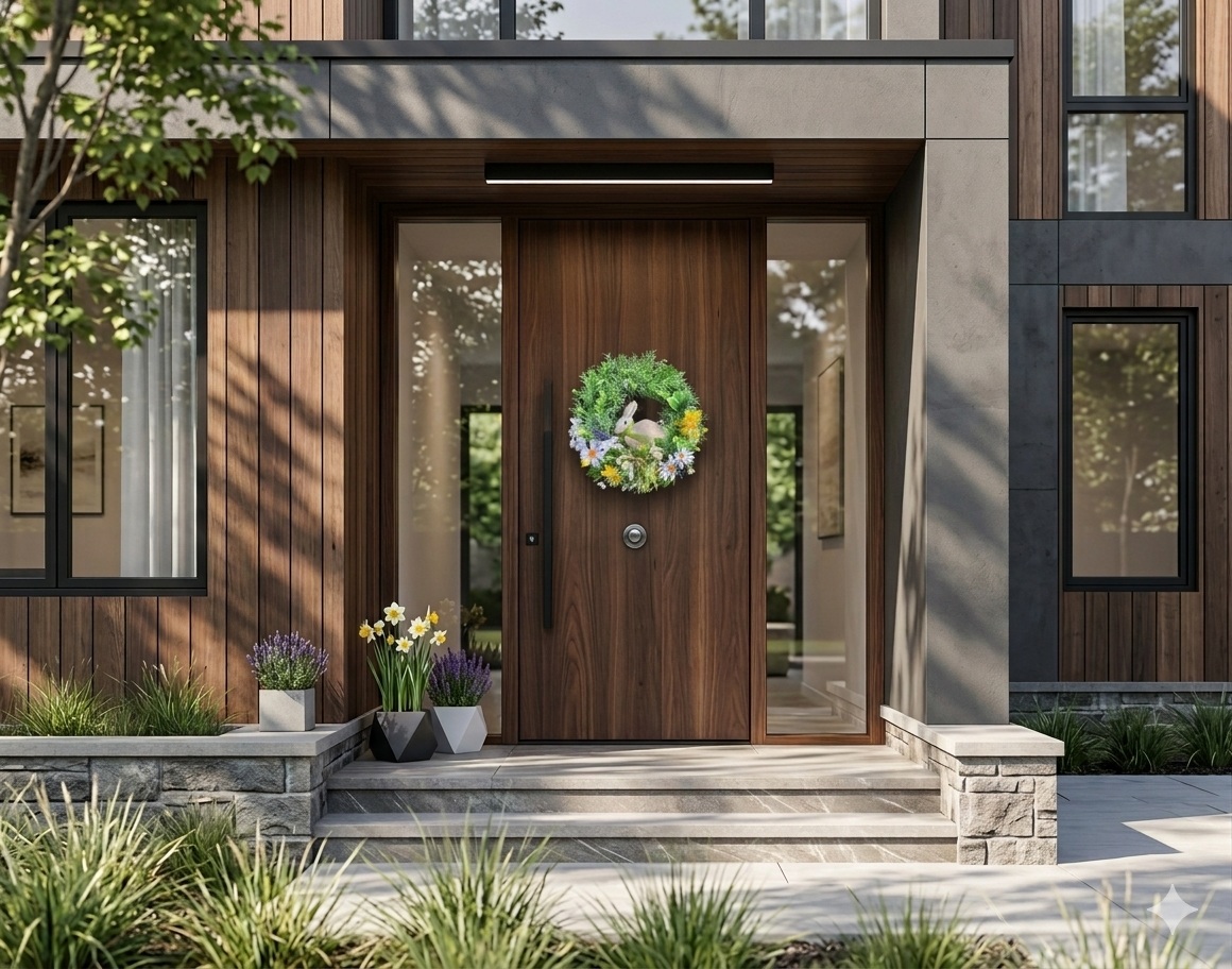 Jarní velikonoční věnec zajíc